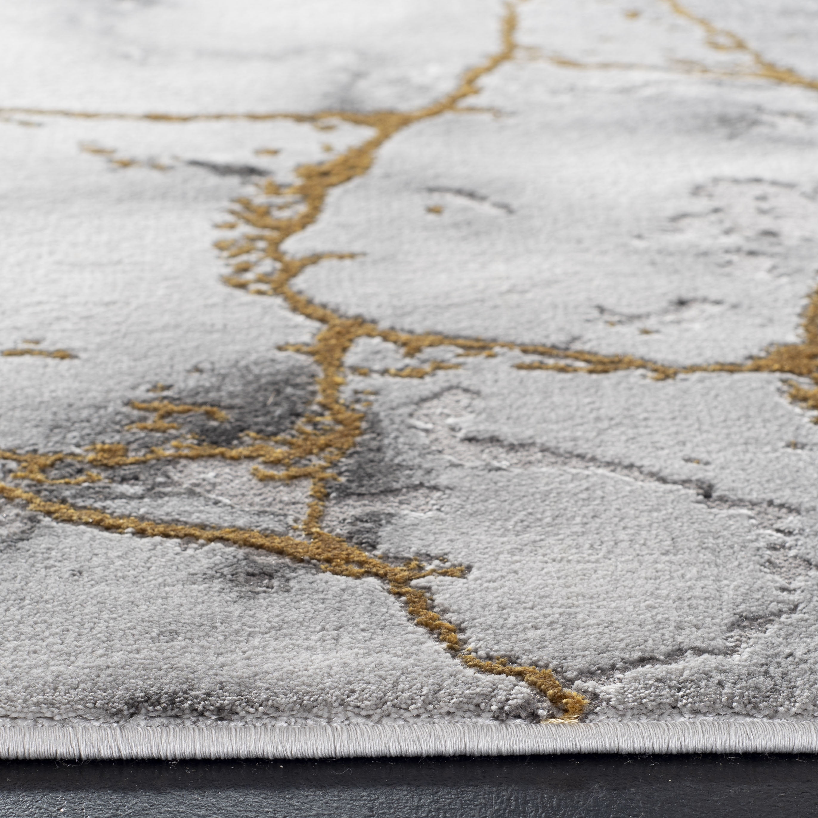 SAFAVIEH Craft Paul Abstract Runner Rug, Grey/Gold, 2'3" x 10'