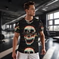 thumbnail image 3 of Wukai Glitch Screaming Skull Print Men's Short-Sleeved Mesh T-Shirt,Quick-Dry Short Sleeve Workout T-Shirt-X-Small, 3 of 8