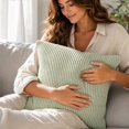 thumbnail image 4 of Sage Green Throw Pillow Cover with Ribbed Corduroy Texture, 18X18 Inches, Soft Decorative Cushion Cover for Living Room Couch, 4 of 4