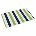 thumbnail image 4 of Green Navy Blue Striped Door Mat Indoor Outdoor, Farmhouse Stripe Art Non Slip Welcome Mat with Rubber Backing, Absorbent Fabric Front Door Mats Entryway Rug for Home Patio Entrance 24"x36", 4 of 9