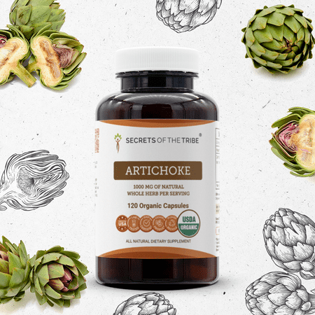 Secrets Of The Tribe Artichoke Organic Capsules Dietary Supplement, Natural Herbal Capsules for Liver Support, Certified Organic Artichoke (Cynara scolymus) Dried Leaf, 120 Capsules