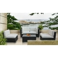 thumbnail image 2 of Modway Camfora 5 Piece Outdoor Sofa Set in Espresso and White, 2 of 3