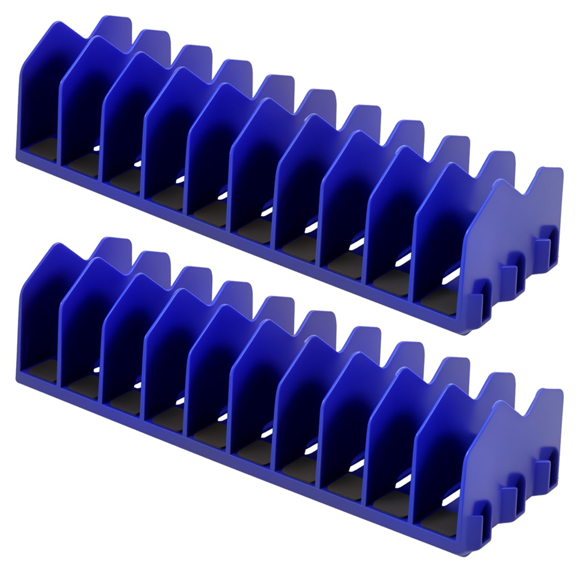 Tool Box Organizer, 10 Slots Plier Organizer Rack with Nonslip Rubber Base, Extendable Plier Holder and Cutter Shelves,2 x Tool Box Organizer,Blue