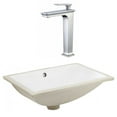 thumbnail image 1 of 20.75-in. W CSA Rectangle Bathroom Undermount Sink Set In White - Chrome Hardware AI-23110, 1 of 8