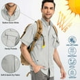 thumbnail image 5 of Men's Short Sleeve Fishing Shirts Sun Protection UV Hiking Cooling Quick Dry Shirts for Summer Beach Casual Tops, 5 of 10