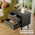 thumbnail image 6 of Lofka Nightstand Set of 2, Night Stand 2 Drawer for Bedroom, Bedside Table with Gold Handle, Smooth-Gliding Drawers, 20"H Black, 6 of 9