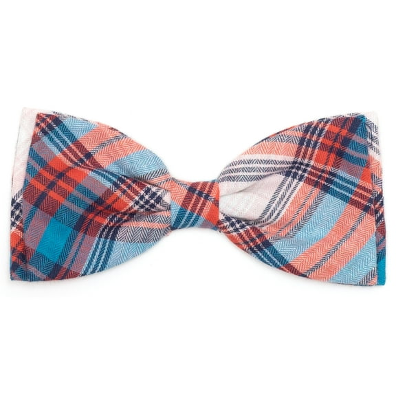 Cornflower Blue/Red Plaid Bow Tie