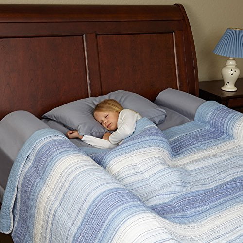 F/Q and King Beds Kids Safety Sleep Guard Foam Mattress Barrier Cushion for Twin Bluestone Toddler Bumper Waterproof Washable Cover