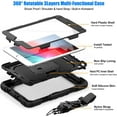 thumbnail image 6 of Case for iPad (A16) 11th/10th Generation 11''/10.9'' 2025/2022, Full-Body Drop Protection Case with Screen Protector &360° Rotate Hand Strap/Stand, Black, 6 of 6