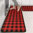 thumbnail image 2 of Kitchen Rugs Sets Of 2,Red Black Plaid Checkered Pattern Anti Fatigue Kitchen Mat Rugs Non Slip Washable,Decorative Kitchen Floor Mats for Kitchen,Sink,Laundry,17"x47"+17"x47", 2 of 5
