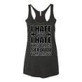 thumbnail image 2 of Wild Bobby I Hate You I Hate This Place See You Tomorrow Gym/Workout Women Tri-Blend Racerback Tank Top, Vintage Black, Medium, 2 of 5