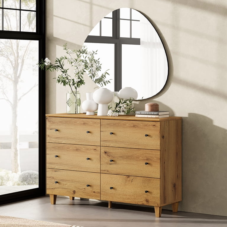 wood dresser drawers Our Weston Simple Wood 9 Keira 6 Drawer Dresser, 34
