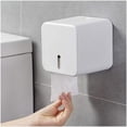 thumbnail image 1 of Portarrollos de papel higiénico, Portarrollos de papel higiénico montado en la pared, Portarrollos de papel impermeable / a prueba de polvo y dispensador - para baño / inodoro (blanco) Adepaton LKX-0573, 1 of 5