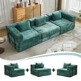 thumbnail image 5 of Compression Sofa,Convertible Floor Sofa Bed with Fixed-Shape Frame, Boneless Modular Sectional Sofa,No Assembly Required,Chenille fabric,for Living Room Bedroom,Dark Green, 5 of 10