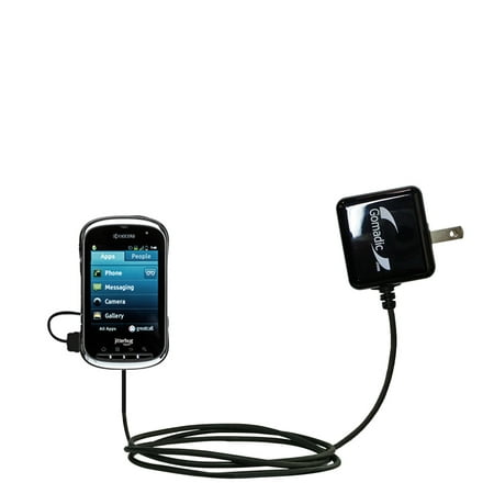 Gomadic Intelligent Compact AC Home Wall Charger suitable for the Jitterbug Touch - High output power with a convenient, foldable plug design - Uses T