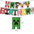 thumbnail image 3 of Minecraft Flag Balloon Cake Set Pixel Juego Tema Fiesta de cumpleaños Decoración,11 Feliz Sencillez, 3 of 4