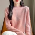 thumbnail image 3 of Suéter de lana merino 100 % con diamantes, novedad de 2024, moda femenina, otoño/invierno, cálido, con capucha, elegante, cuello medio alto, jersey de punto, 3 of 5