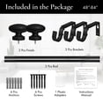 thumbnail image 2 of MERIVILLE 1" Single Curtain Rod Set, Adjustable 48–84 Inches, Prima Finials, Black, 2 of 9