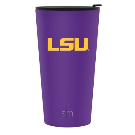 Ncaa Tailgating Gear Simple Modern 16oz Pint Tumbler - LSU Tigers Vacuum Insulated 18/8 Stainless Steel Tailgating Cup Travel Mug - LSU ()