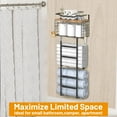 thumbnail image 3 of Towel Racks for Bathroom, 34IN Towel Rack Wall Mounted with 2 Pack Towel Shelf and a Wire Basket, Rolled Towel Holder Shelf Bathroom Storage and Organizer, Sturdy Metal & Wood, Black, 3 of 5