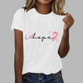 thumbnail image 2 of Kilaqueen Hope Breast Cancer Awareness Shirt for Women Pink Ribbon Graphic Tees Breast Cancer Warrior Short Sleeve Inspirational Blouse Tops, 2 of 4