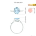 thumbnail image 3 of ANGARA Natural Oval Solitaire 2.2 ct Aquamarine Engagement Ring in 14K White Gold for Women (Size-10x8mm) | March Birthstone, Birthday, Anniversary, Jewelry Gift for Women | Natural Aquamarine Ring, 3 of 7