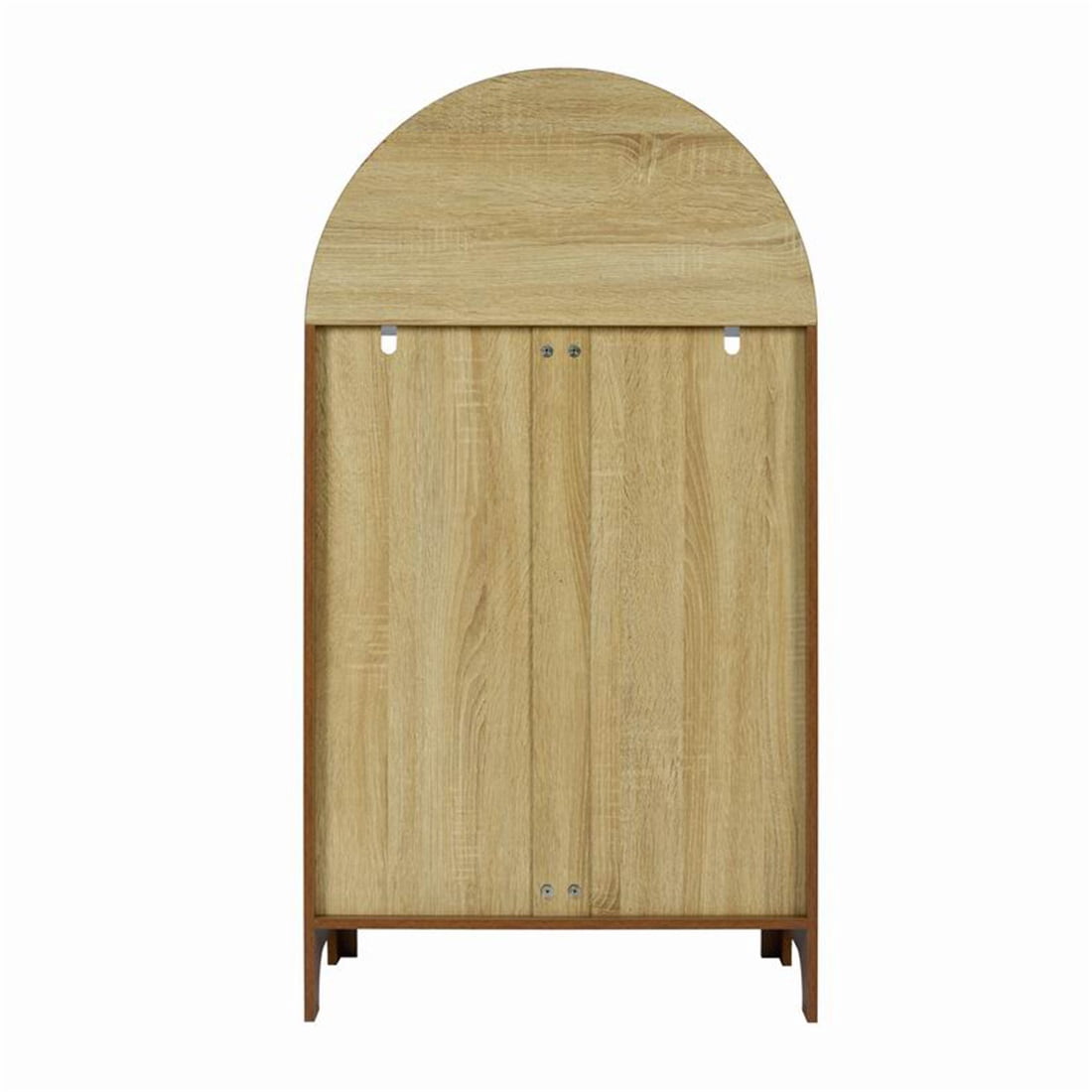 Hommoo 4-Tier Arched Bookshelf, Asymmetrical Open Storage Shelf, Wooden Freestanding Display Shelf for Entryway, Living Room, Bedroom, Hallway, Walnut