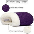 thumbnail image 2 of Needbo Women's Fuzzy Slippers Memory Foam House Outdoor Indoor Warm Soft Plush Lining Slip On Bedroom Shoes, Purple Size 12-13, 2 of 5