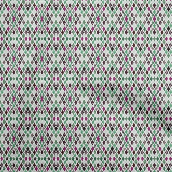 oneOone Cotton Poplin Green Fabric Asian Ikat Craft Projects Decor Fabric Printed By The Yard 42 Inch Wide