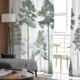 thumbnail image 4 of Forest Trees Sheer Curtains 96 Inches Long 2 Panels Set, Window Sheer Curtains for Living Room/Bedroom, Chinese Pine Branches Watercolor Plant Green Light Filtering Rod Pocket Curtain 52'' x 96'' x 2, 4 of 7