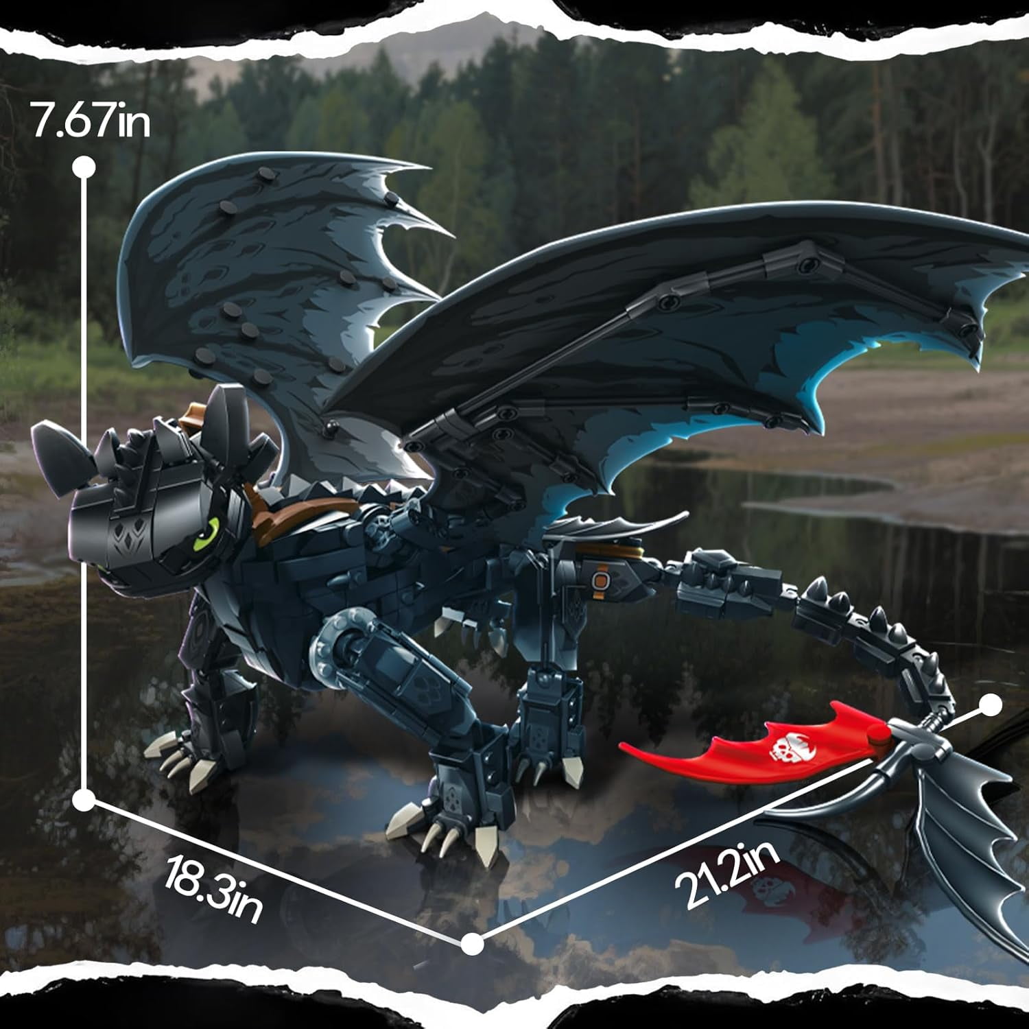 Black Dragon Building Set, Building Toy Compatible with Lego,  STEM Dragon Model Toy , for Kids Age 6+ on Birthday, Christmas(1026pcs)