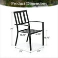 thumbnail image 6 of Sophia & William Metal Outdoor Patio Dining Chair Stackable Chairs Set of 2 in Black, 6 of 6