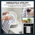 thumbnail image 2 of Unique Bargains 2Pcs Classic Plaid 100% Cotton Quick Dry Kitchen Towels Blue 25" x 15", 2 of 6