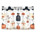 thumbnail image 7 of Yayeee Kitchen Curtains Tier Pair Light Filtering 27"x36" Rod Pocket Short Cafe Window Panel, White Cartoon Halloween Ghosts, 7 of 7