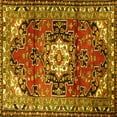 thumbnail image 1 of Ahgly Company Machine Washable Indoor Square Medallion Yellow Traditional Area Rugs, 3' Square, 1 of 4