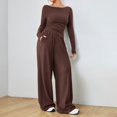thumbnail image 2 of Yokua Two-piece women's long-sleeved travel suit, comfortable home wear, loose pants, casual sports suit, 2 of 7