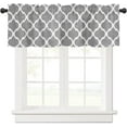 thumbnail image 2 of Valances Curtains for Living Room Gray Moroccan Pattern Vintage Style Semi Sheer Valance for Windows Rod Pocket Short Window Treatment Decor Curtains Light Filtering Kitchen Valance 54"x18", 2 of 6
