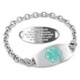 thumbnail image 1 of MedicEngraved Stainless Steel Custom Medical Alert Bracelet - 5mm Oval Link, 1 of 8