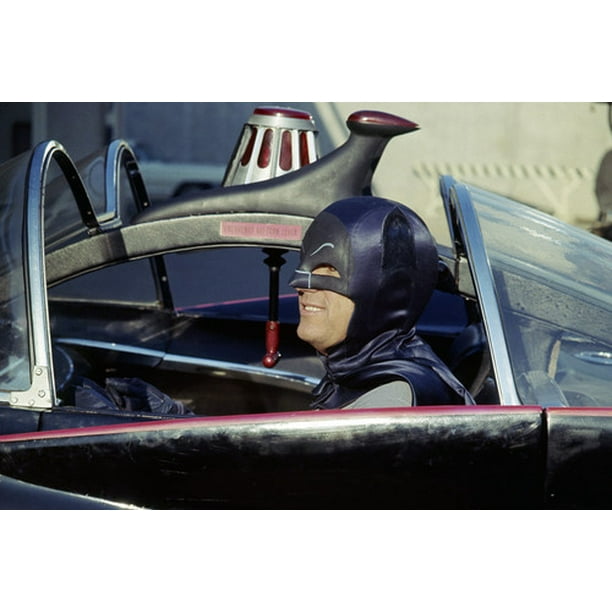 Adam West in Batman at wheel of Batmobile close up 24x36 Poster -  