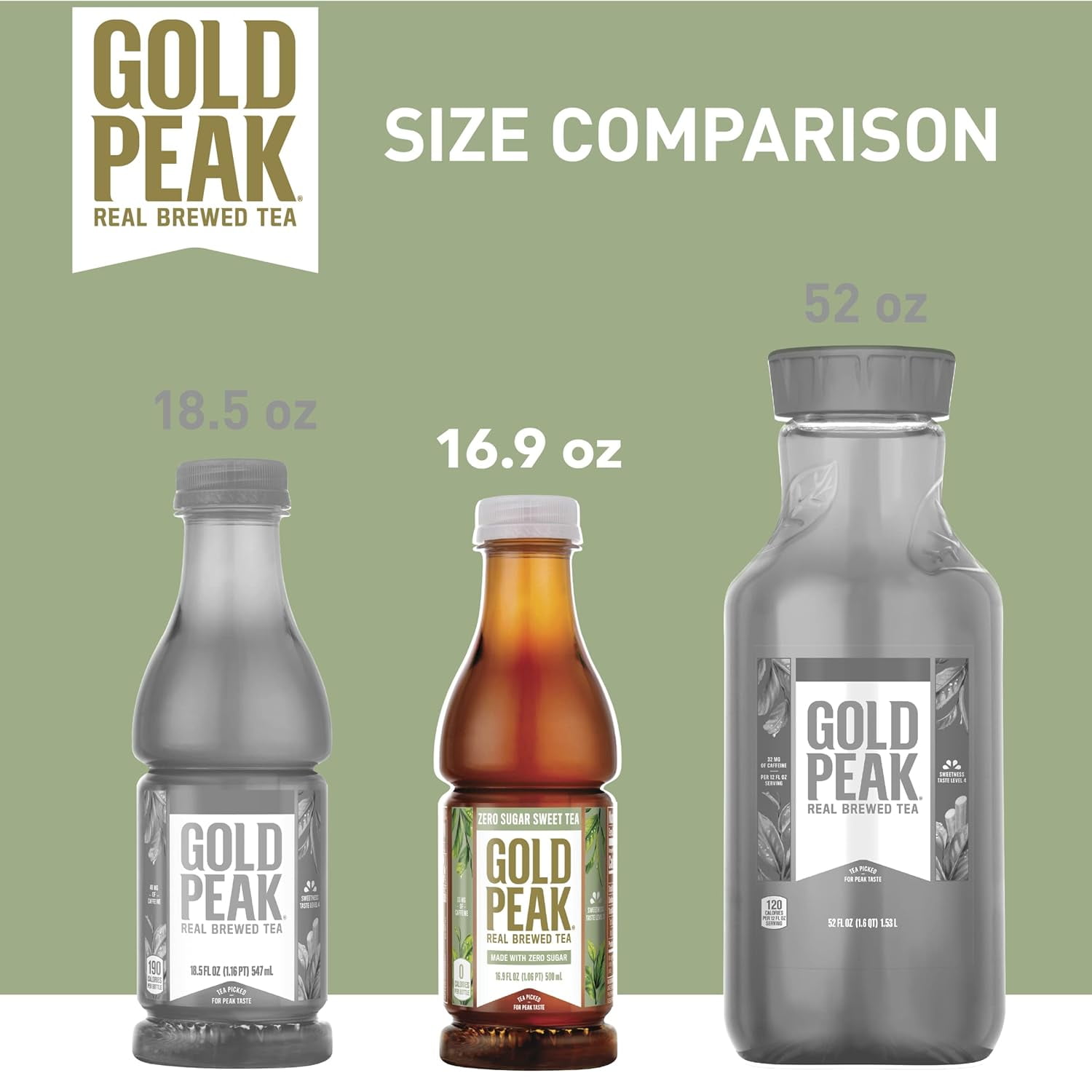Gold Peak Tea Zero Sugar Sweet Tea 16.9 Fluid Ounce (2 Pack of 6)
