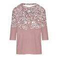 thumbnail image 5 of CYMMPU Blouses for Women Dressy Casual V Neck Loose Fit 3/4 Sleeve Floral Printed Fall Fashion Shirts Tunic Tops Spring Tops Business Elegant Work Topss XXXXXL, 5 of 5