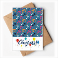 thumbnail image 1 of Colourful Music Notes Blue Wedding Cards Congratulations Greeting Envelopes, 1 of 3