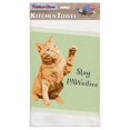 thumbnail image 1 of Fiddler's Elbow Stay Pawsitive Funny Cat Saying |100% Cotton Eco-Friendly Dish Towel | Kitchen Towel with Hanging Loop | Cat Dish Towel | Gift for Cat Lovers, 1 of 4