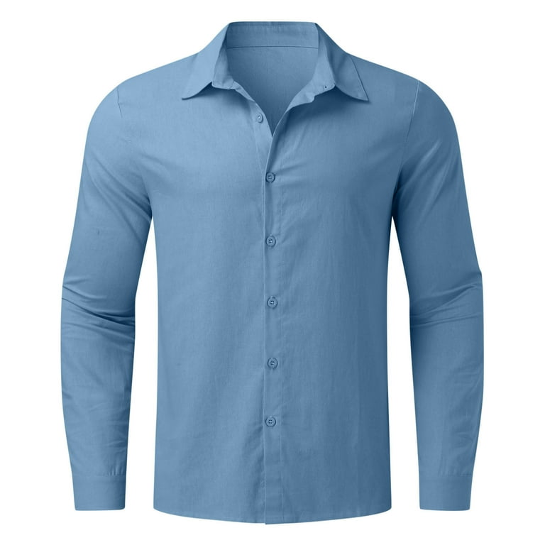 Xysaqa Men's Cotton Linen Shirt Long Sleeve Casual Xysaqa Men's Cotton Linen Shirt Long Sleeve Casual