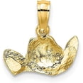 thumbnail image 3 of 14k Yellow Gold w/Rhodium Cowboy Hat Charm - 11.3mm, 3 of 6
