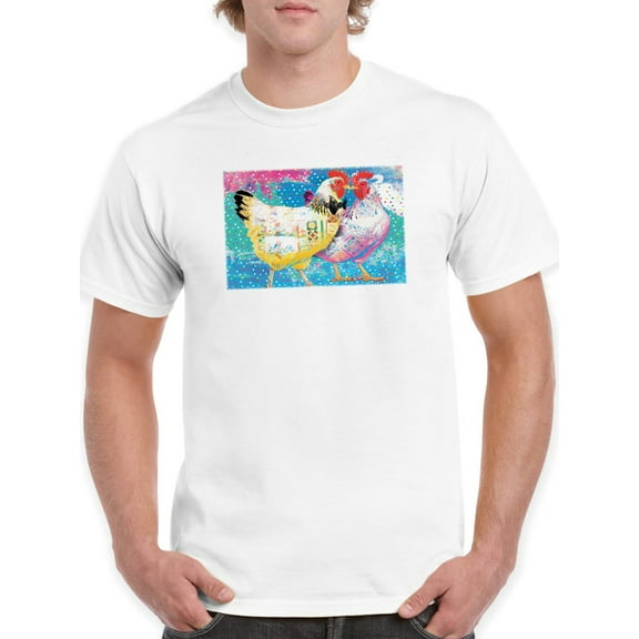 Image Conscious Elegant Chickens T-Shirt Mens -Porter Hastings Designs, Male 5X-Large