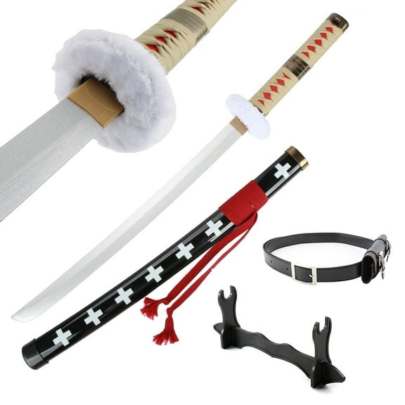 Elervino 31 inches Bamboo Roronoa Zoro Sword with Belt and Holder, Trafalgar Law Sword