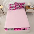 thumbnail image 4 of Homewish Pink Camo Grid Zipper Full Size Comforter Sets with Fitted Sheet and 2 Pillowcases,Rustic Mallard Duck Safari Deer Zipper Bedding Set For Girls Boys,Reversible,4-Piece, 4 of 7