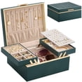 thumbnail image 1 of Organizador de Joyas Lolalet de 2 Niveles para Mujer Verde Esmeralda Oscuro, 1 of 8