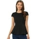 thumbnail image 1 of Blusa peplum Allegra K para mujer color sólido cuello redondo manga casquillo XL, 1 of 5